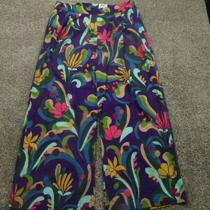 INC International pants womens 18w highrise Wide Leg Floral hippie festival boho